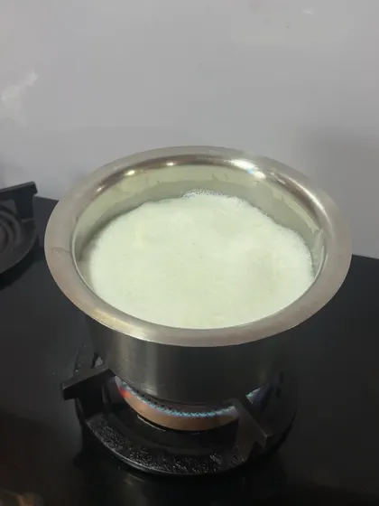 Fresh milk being boiled